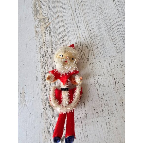 Antique Santa felt bendable unique clause Xmas tree decor - Picture 1 of 8